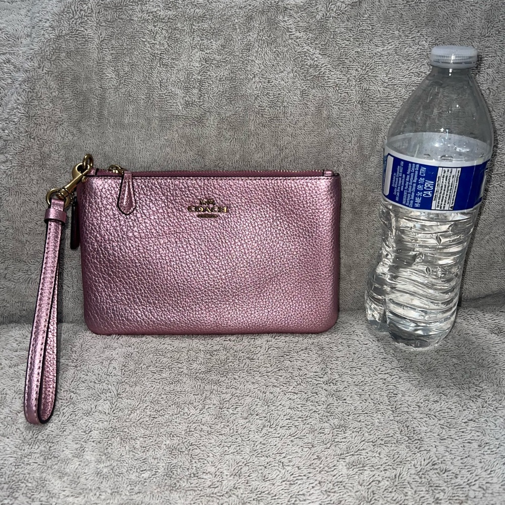 Matalic Pink Coach Wristlet